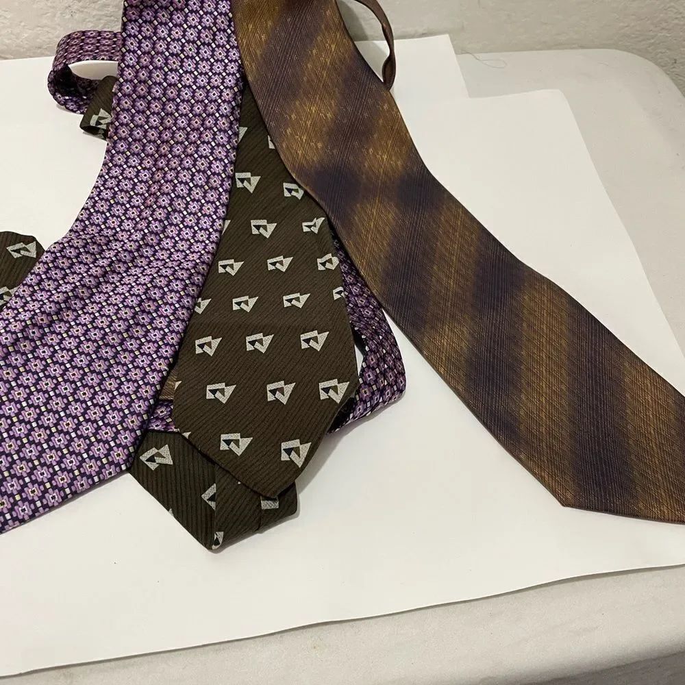 Lot of 3 Men’s Designer Silk Ties Giorgio Armani